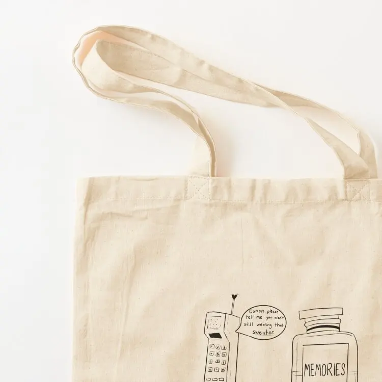 كونان رمادي ذكريات نمط حمل حقيبة أكياس مخصصة للمتسوقين أكياس صديقة للبيئة حقيبة للمتسوقين قماش المرأة