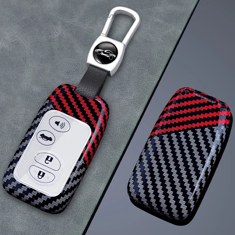 

4 Buttons For Toyota Land Cruiser Prado 150 Camry Prius Crown For Subaru Foreste XV Carbon Fiber Car Key Case Cover Shell Holder