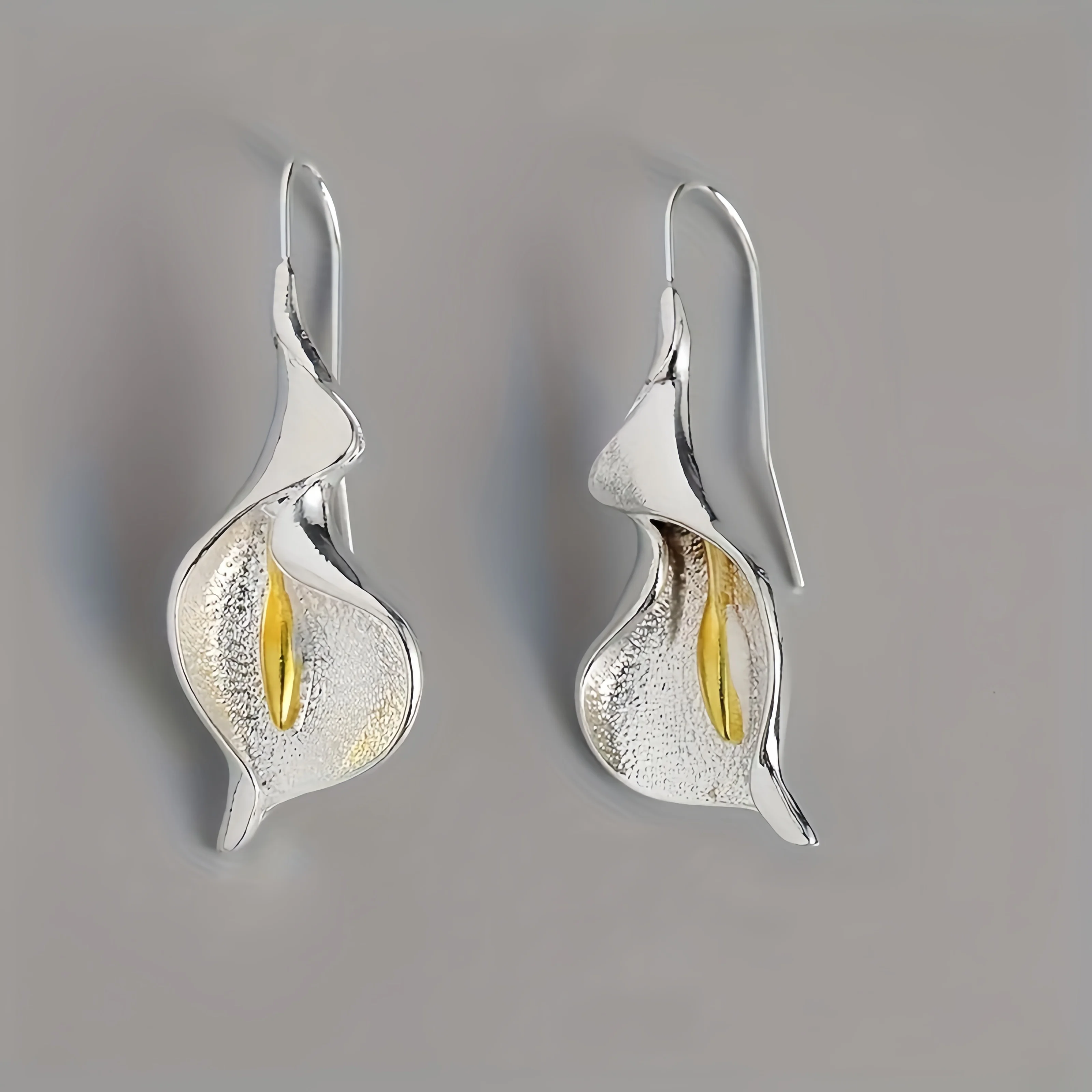 Exquisite Blooming Flower Hook Earrings Simple Accessories Gold Silver Color Plant Dangle Earrings for Women Jewelry