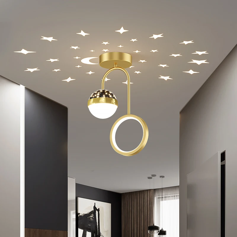 

Gold/Black LED Chandelier For Aisle Porch Hallway Bedroom Kitchen Restaurant Gallery Office Coffee Bar Foyer Loft Indoor Lamp