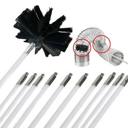 Flexible Chimney Sweep Set Rauch Kehr Pinsel & Rod Kit Ruß Reinigung Stangen Nylon Pinsel Reinigung Tool Kit