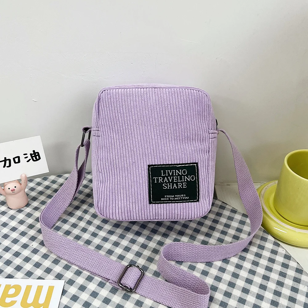 Corduroy Women\'S Waist Bag Small Canvas Ladies Shoulder Crossbody Bags For Women 2024 Fanny Pack Fashion Phone Female Chest Bag