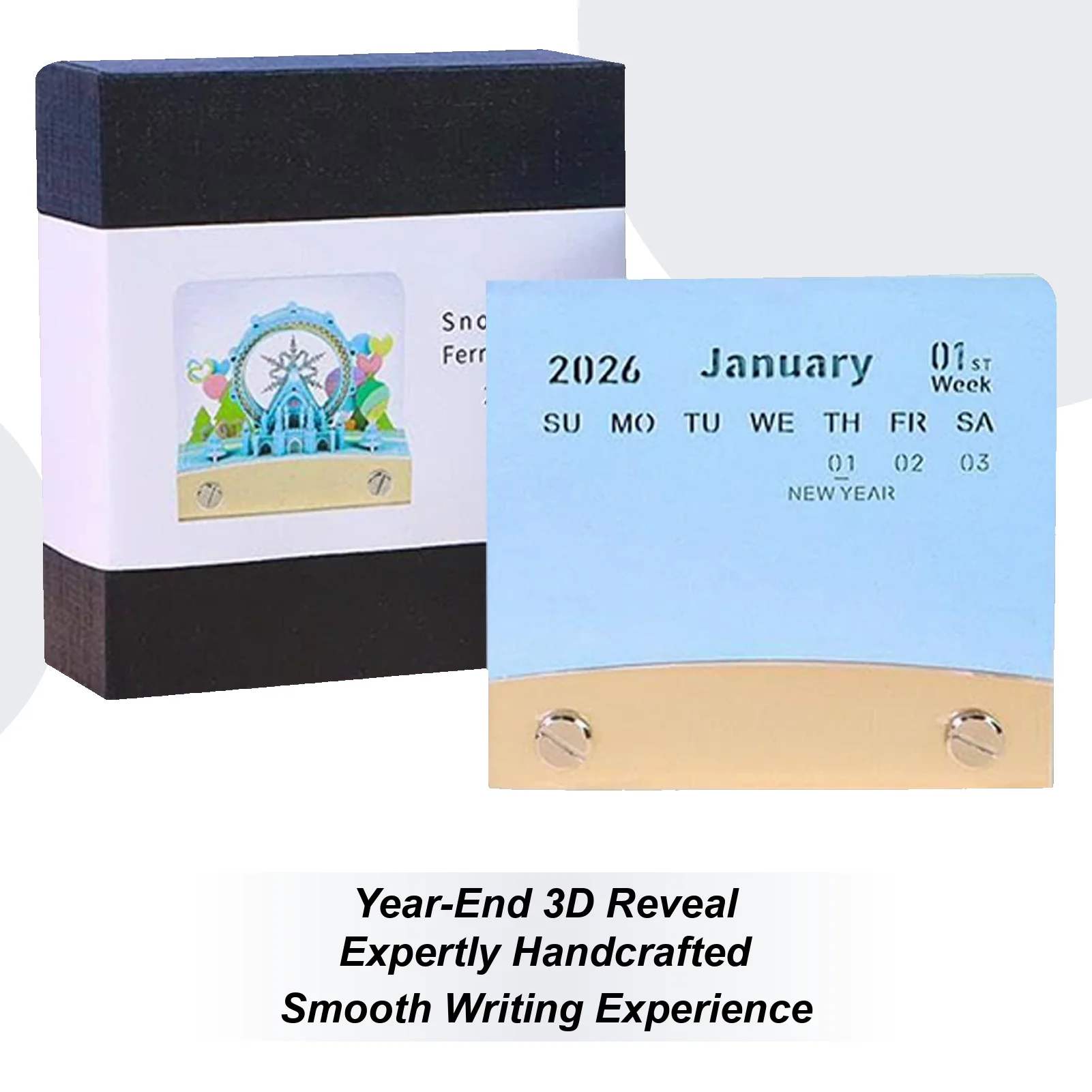 3D Memo Pad 3D Paper Peel Off Ferris Wheel Calendar Tearable Timepiece Sticky Notes For Work Schedule Planning Organization