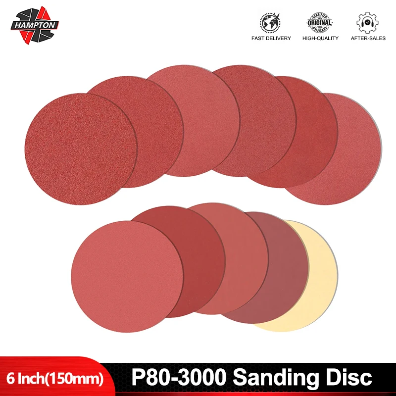 

HAMPTON 20PCS Sanding Disc 6inch 150mm Sandpaper Grit 80 To 3000 Abrasive Pad Sanding Paper For Wood/Metalworking Polishing Tool