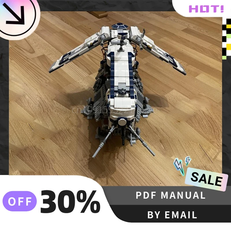 [948PCS] 맞춤형 MOC 공화국 Dropship 크리 에이 티브 빌딩 블록 세트 줄기 장난감 DIY 건설 모델 키트 생일 선물