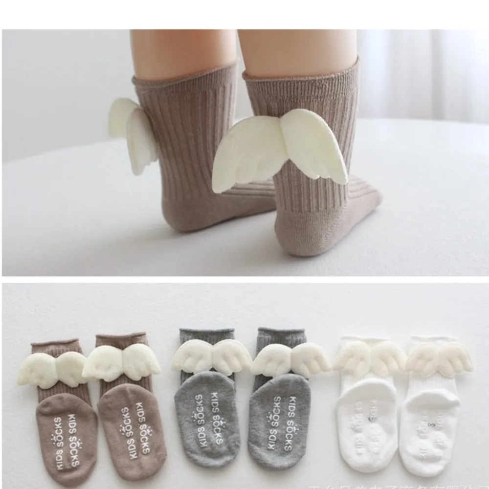 New baby socks spring and autumn cotton sock newborn infant baby boneless socks toddler wing angel socks