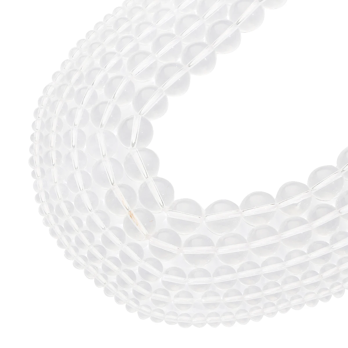 Natürliche weiße, klare Kristallglasperlen, glatte, runde, lose Abstandsperlen für die Schmuckherstellung, Armband, Halskette, Zubehör – Detail 6