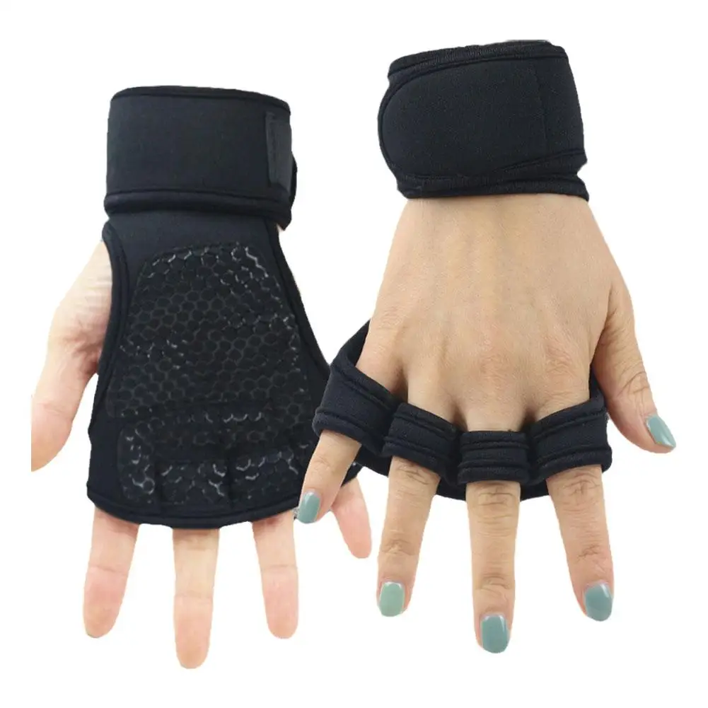 Gym Weightlifting Gloves For Men And Women Wrist Guard Anti-slip Half Finger Sports Horizontal Bar Equipment Training Anti- D8I9