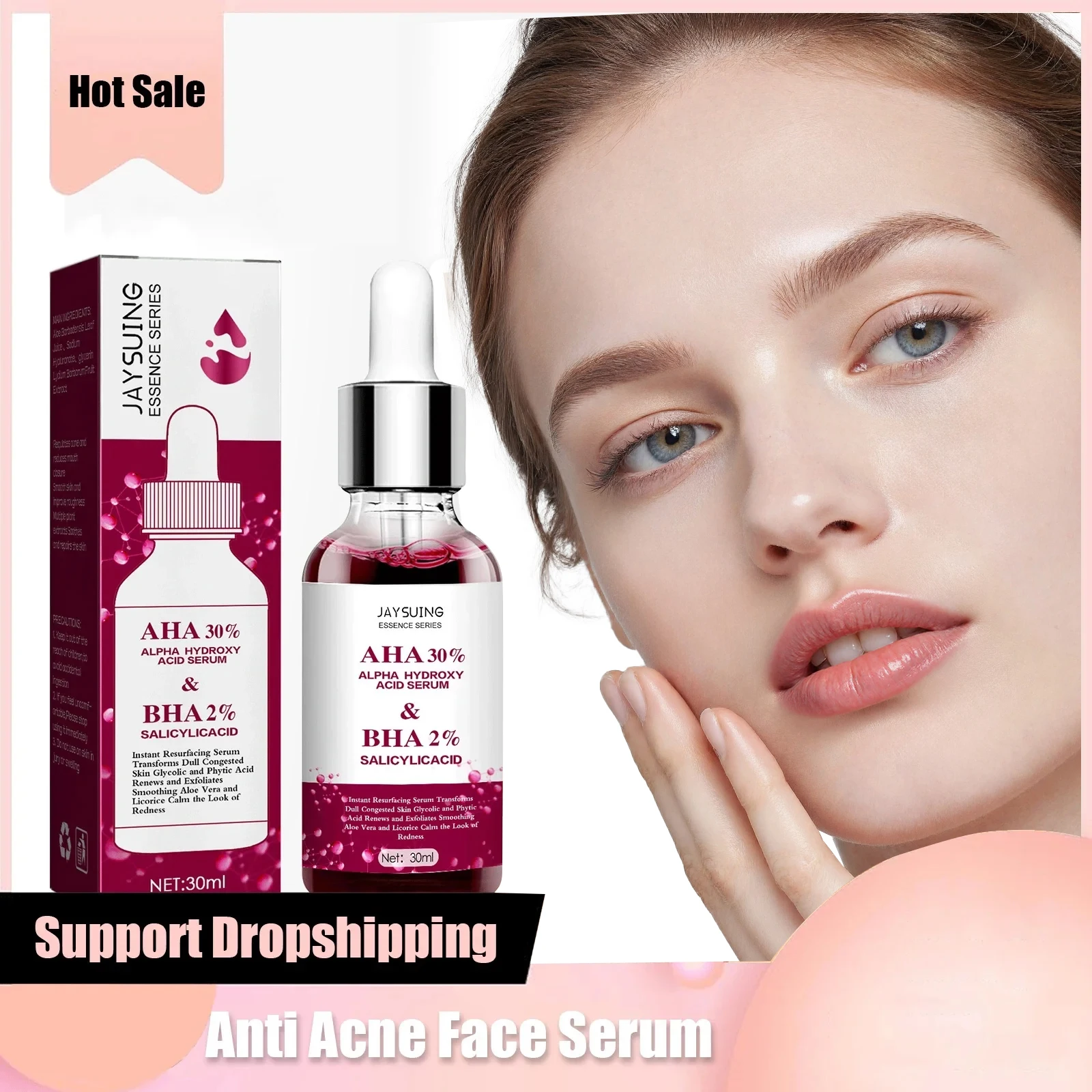 

Pore Shrink Face Serum Blackhead Removal Fine Lines Fade Acne Marks Whi-tening Nourish Smooth Pores Repair Fruit Acid Essence