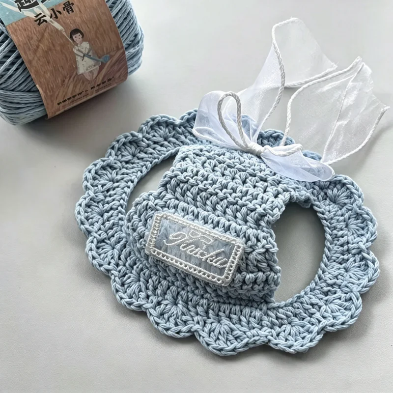 

Custom Name Crochet Pet Hat, Personalized Handmade Knitted Mini Bucket Hat for Cats Small Dogs, Adjustable Bow Pet Headwear