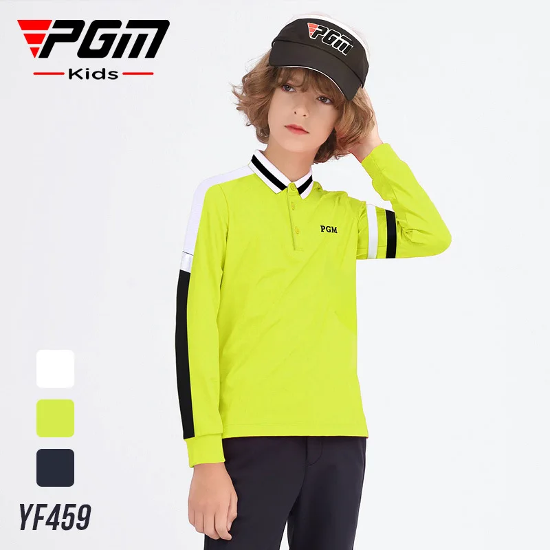 PGM Children\'s Golf Clothes Long Sleeve T-shirt Boys\' Autumn And Winter Junior Golf Clothing Sportswear Comfort Quick Dry YF459