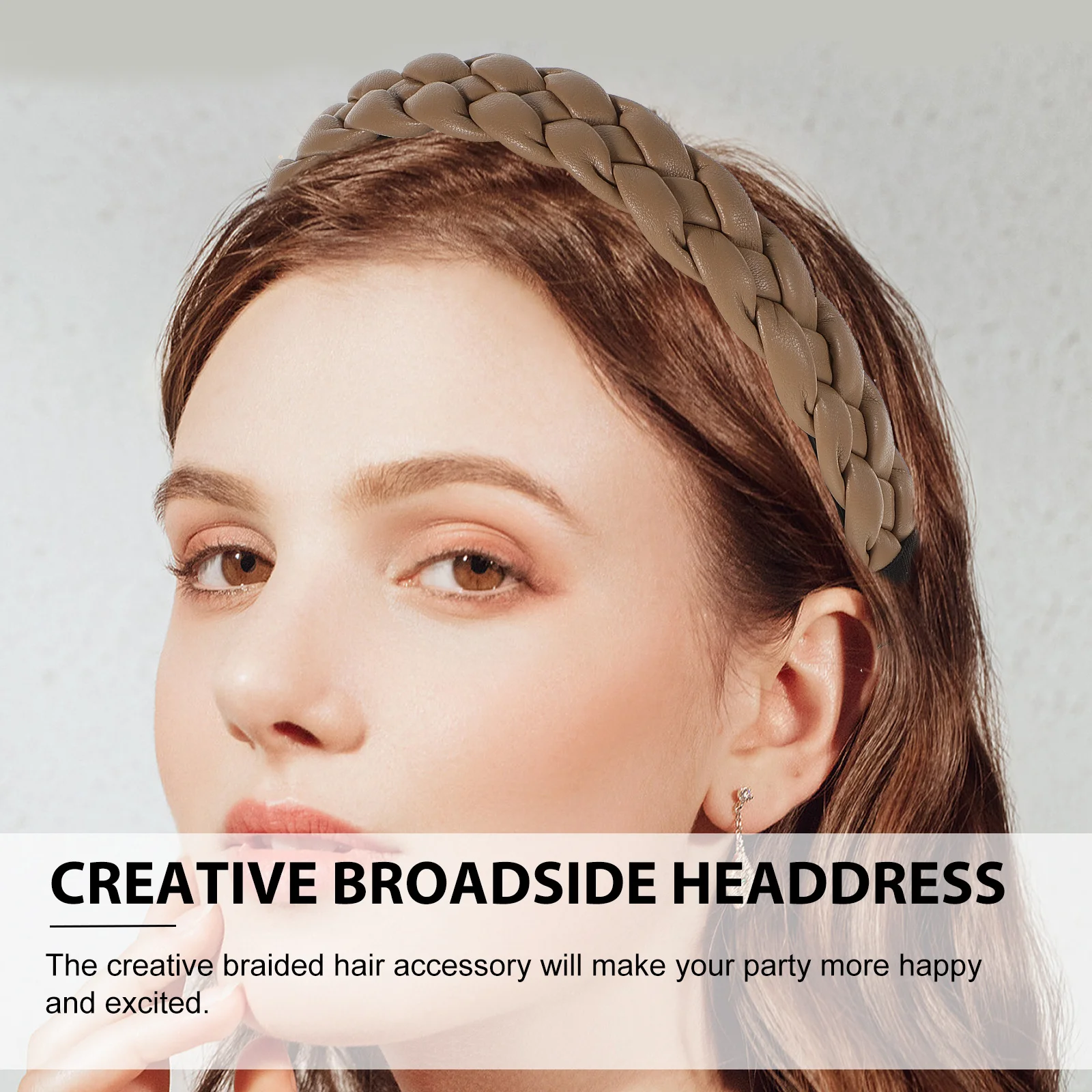 

Braided -Like Hairband Wide Design Durable Party Festival Women Head Accessory Creative Wearable For Cosplay Xmas