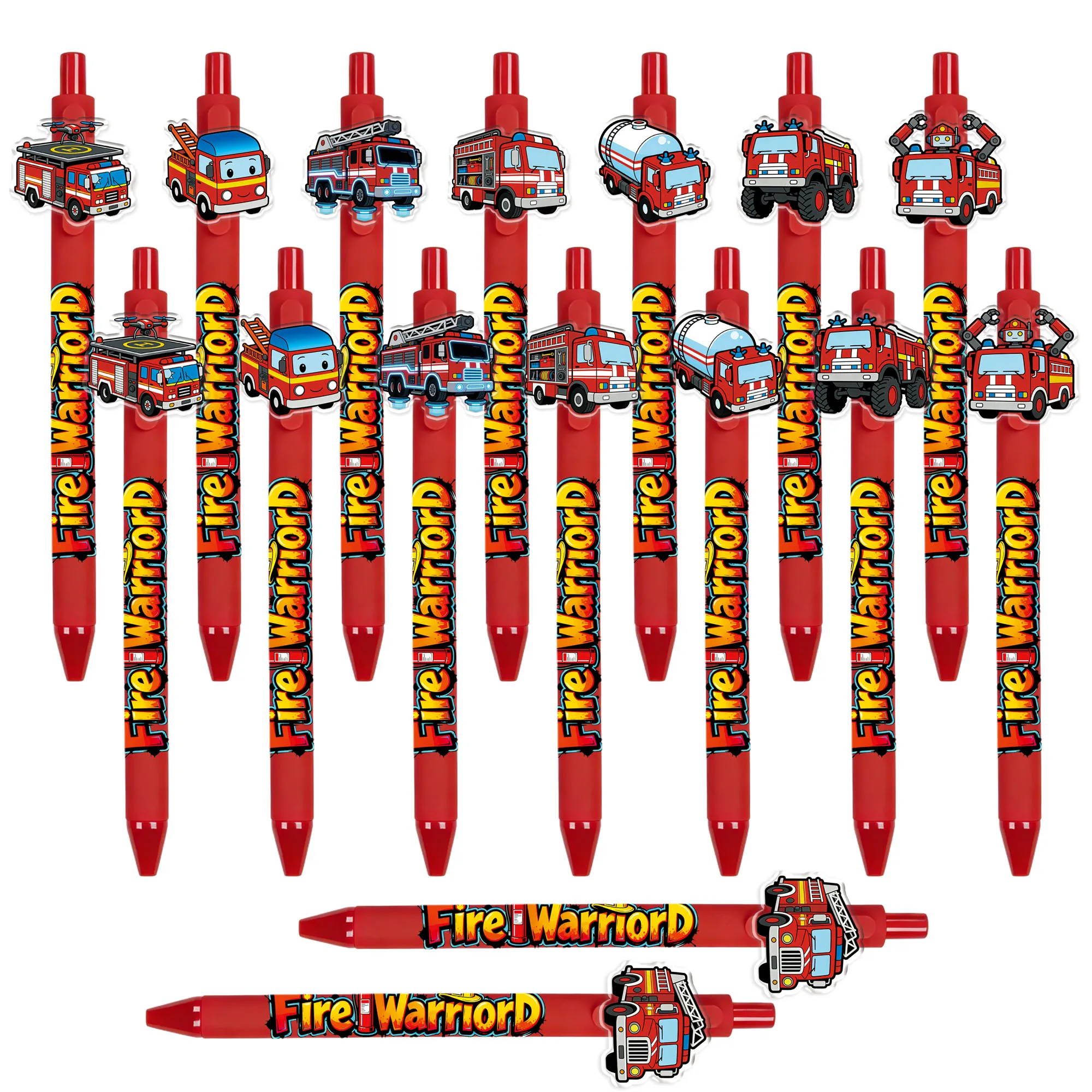 

8 штук / 16 штук креативных шариковых ручек с рисунком пожарной машины. Ручки с тематикой героев-пожарных. Подарочные канцелярские ручки.