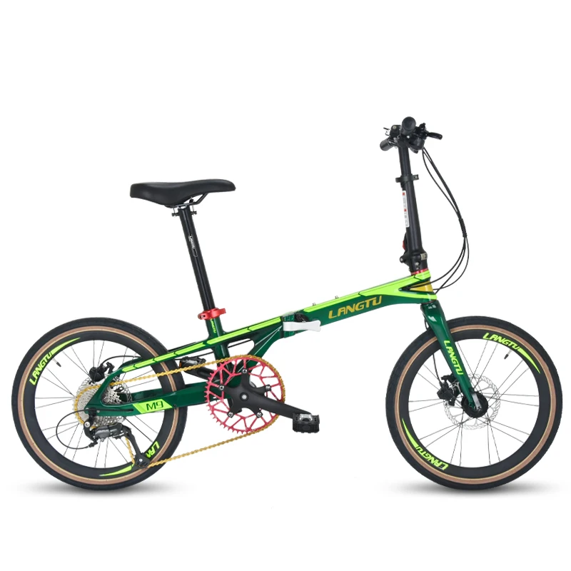 20 inch magnesium alloy folding bicycle, 9 speed ultra lightweight,185cm, for adult student, hydraulic disc brake, M9