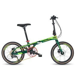 20 inch magnesium alloy folding bicycle, 9 speed ultra lightweight,185cm, for adult student, hydraulic disc brake, M9