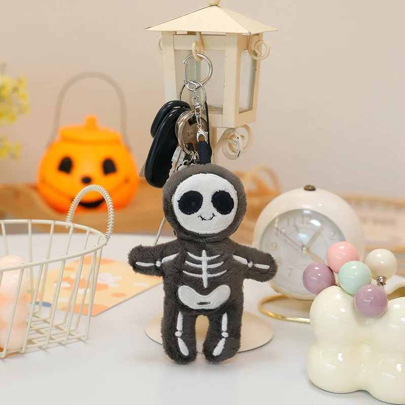 Skeleton Plush Toys Anime Cute Stuffed Dolls Creative Home Decor Halloween Gift Bag Pendant Key Chain