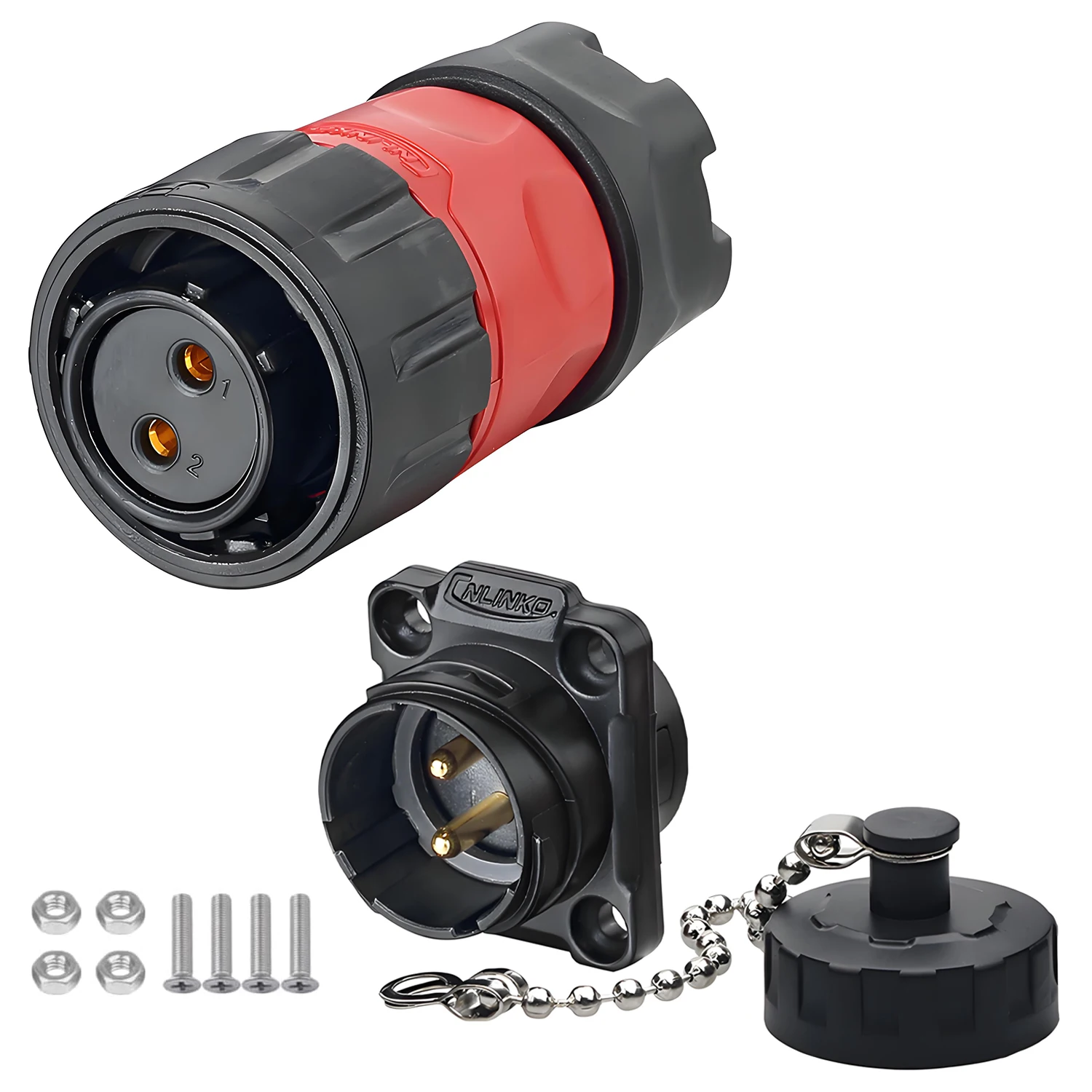 CNLINKO M20 2/3/9 Pin Electrical Connector Wire to Board PBT Plastic Panel Mount 12V 5A-20A Waterproof IP68 Connector Automotive