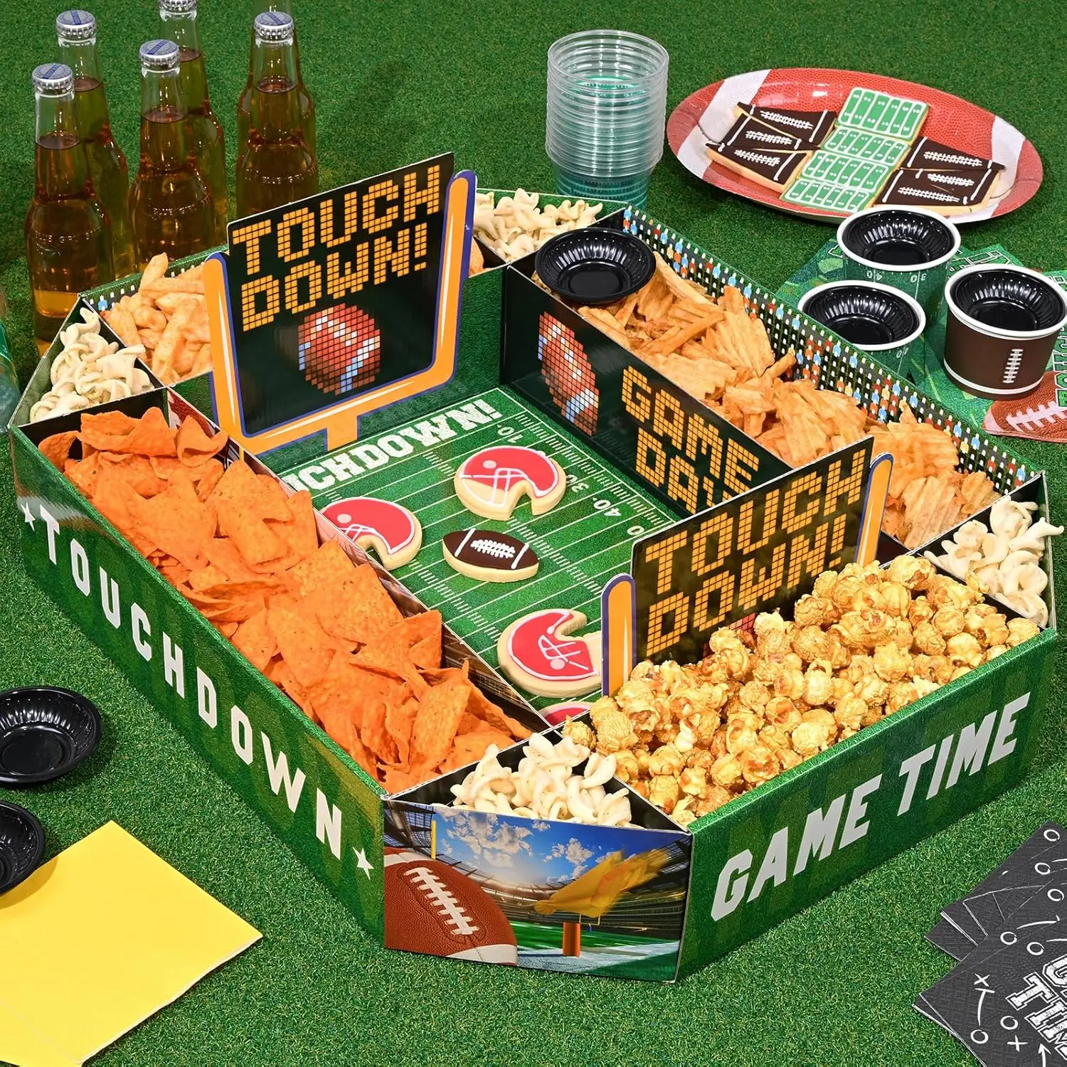 

Football Serving Trays Platters Candy Popcorn French Fries Snack Trays Football Movie Boxes for Snacks Tray Football Party