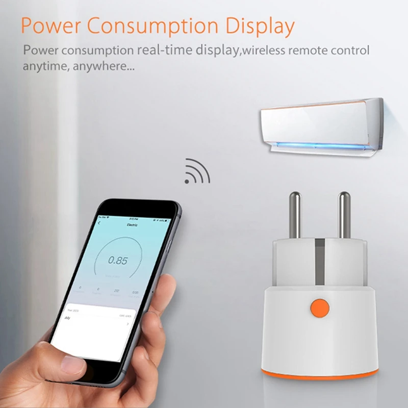 Tuya Smart Zigbee 3.0 Plug Wifi Socket 16A Energy Monitoring Timer Switch Smart Socket Voice Control-EU Plug Easy To Use