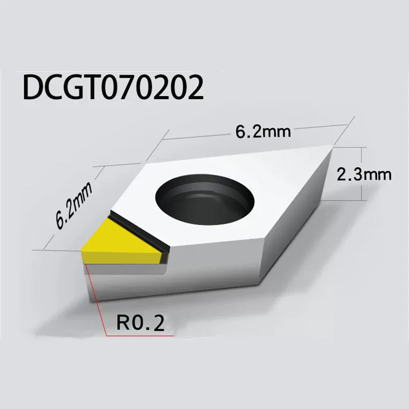 

MCD Diamond DCGT070202 Insert Single Crystal Turning Tool High Hardness Diamond Cutter for Copper Aluminum to Achieve Mirror Ef