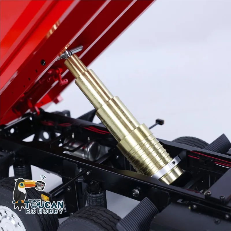 Металлические радиоуправляемые прицепы LESU 1/14, 2-осевые гидравлические самовысасывающиеся модели прицепов с полным радиоуправлением, собранный автомобиль TOUCAN THZH1771