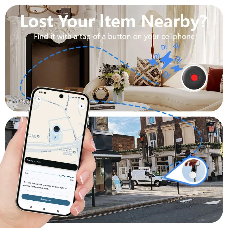جهاز تعقب صغير مضاد للخسارة، هواتف Android مقاومة للماء تعمل مع Google Find My App Wallet Key Finder لـ Xiaomi Samsung #3