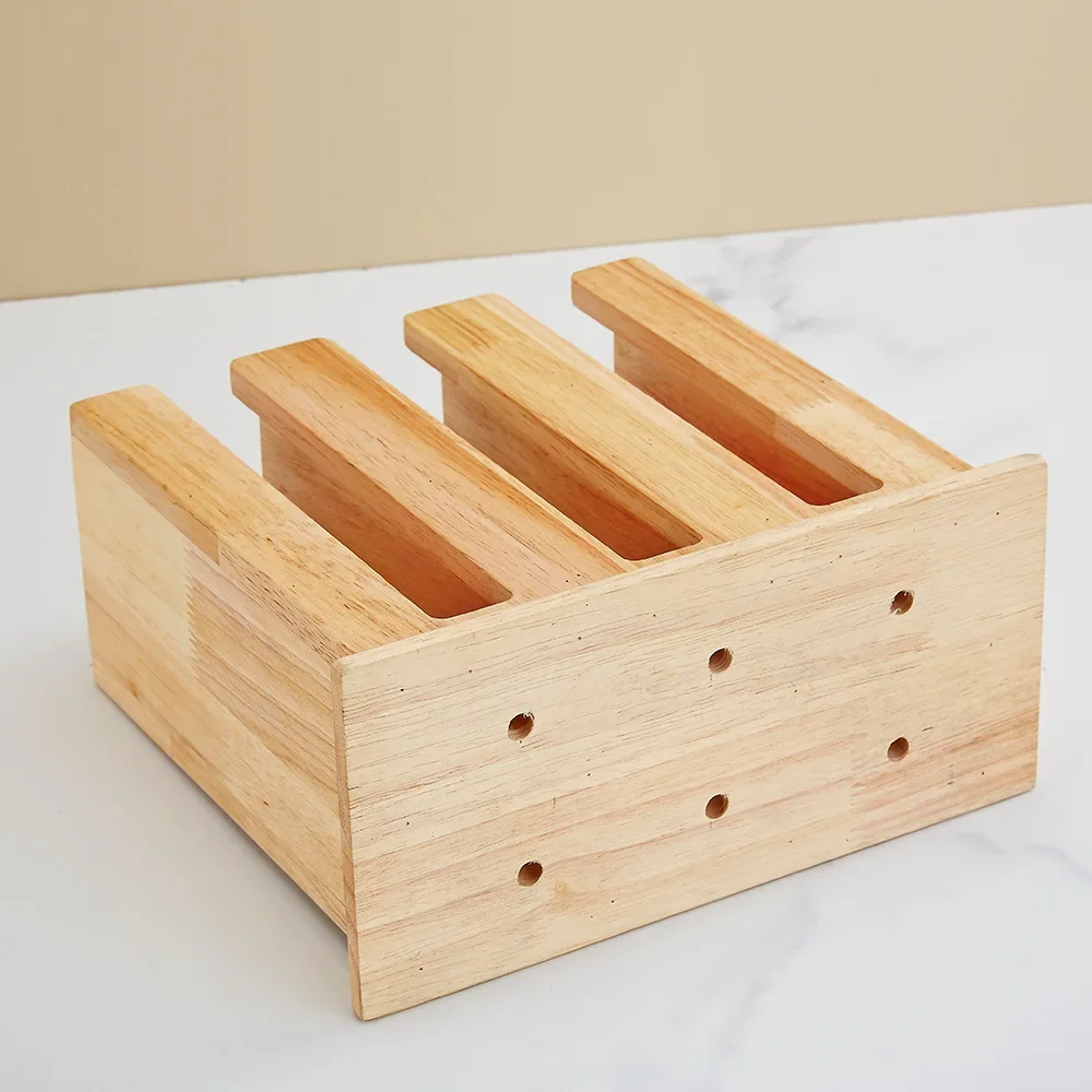 HYS solid wood spoon storage box kitchen spoon storage rack 4