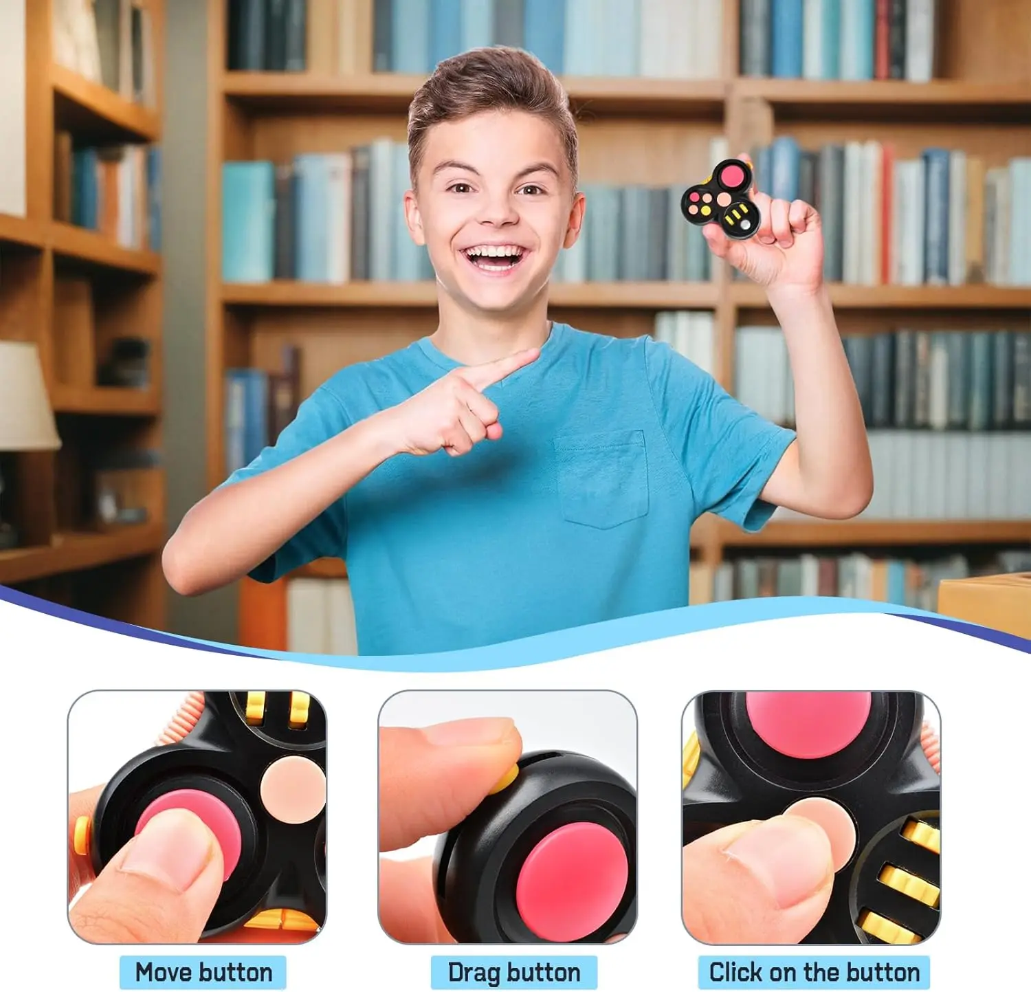Brinquedos sensoriais do spinner do alívio do estresse para o autismo, alívio da ansiedade, brinquedos do TDAH, almofada sensorial do spinner do fidget