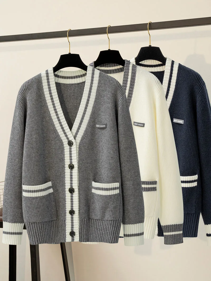 

Loose Long Sleeve Knitted Sweater Cardigan Thick Lazy Style Autumn Winter New Arrival Women's Comfortable Breathable Fashion Top