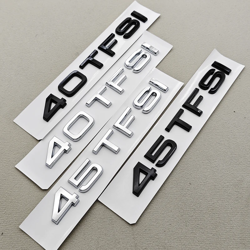 3D ABS Car Letter Logo 35TFSI 40TFSI 45TFSI Rear Trunk Tail Badge Emblem Decal For Audi A4 A5 A6 A8 Q3 Q5 Q7 Sticker Accessories