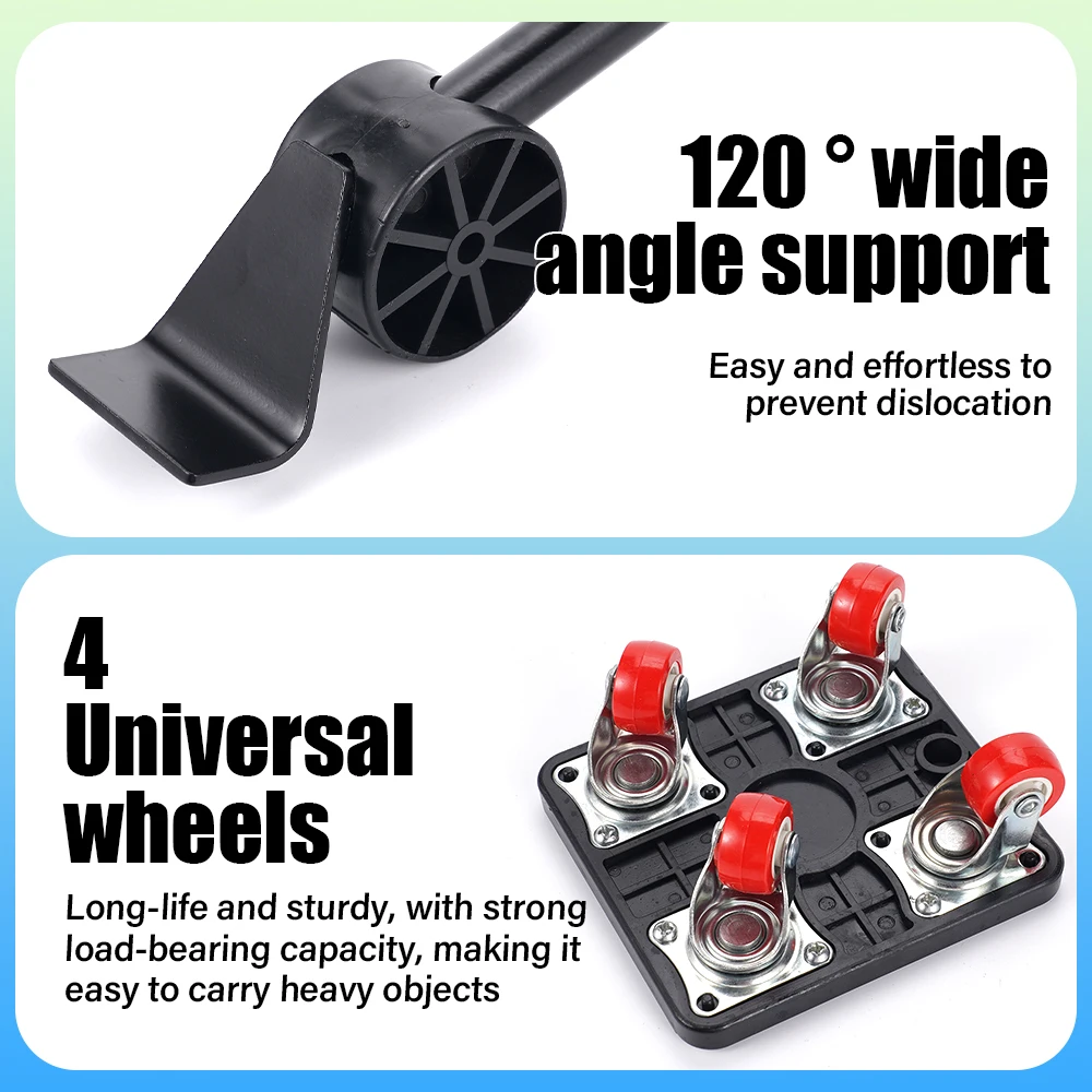 1SET Heavy Duty Furniture Lifter Mover Roller With Wheel Bar Moving Device Lifting Helper Furniture Moving Tool For Refrigerator