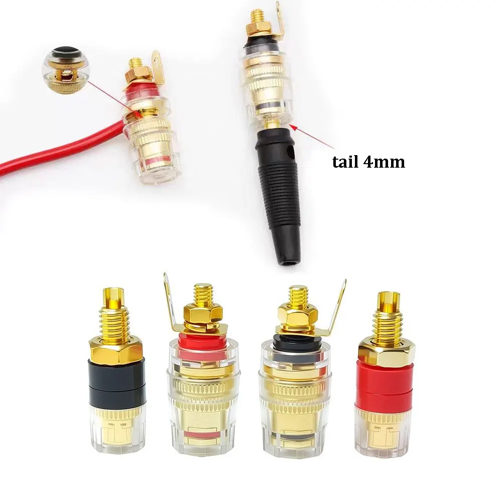 

2/6/10PCS 4MM Banana Terminal Connector Binding Post 4mm Banana Plug Socket Low Frequency Amplifier Connector for Loudspeakers