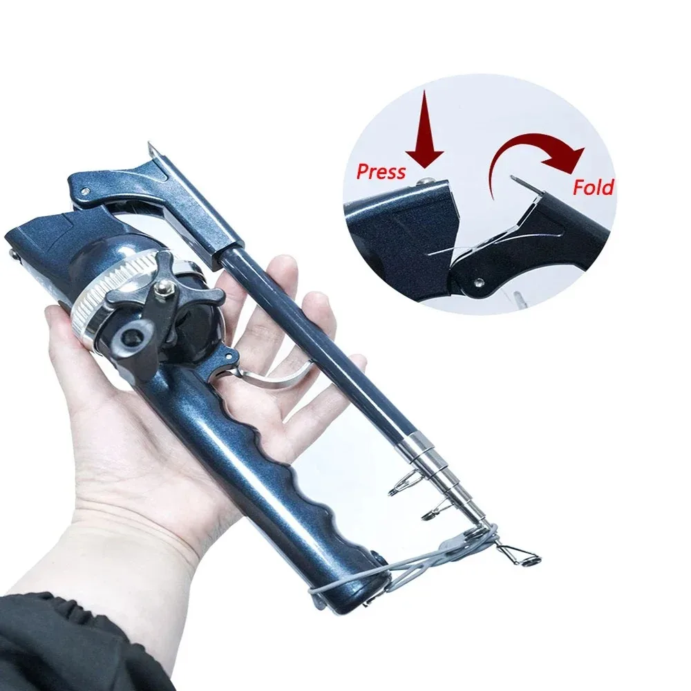 Portable Telescopic Fishing Rod with Reel – Compact 29.5cm Folded Length One-Hand Use Mini Travel Gear For Outdoor Fishing