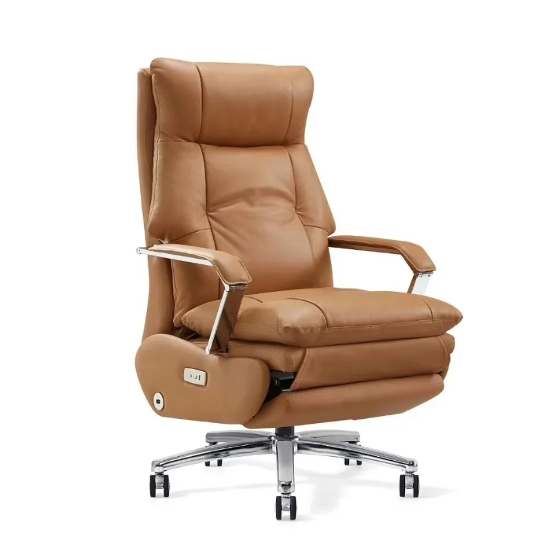 High-end Electric Adjustable Leather Office Chair with Sleep Function Luxury Multi-functional Large Computer Chair for Boss