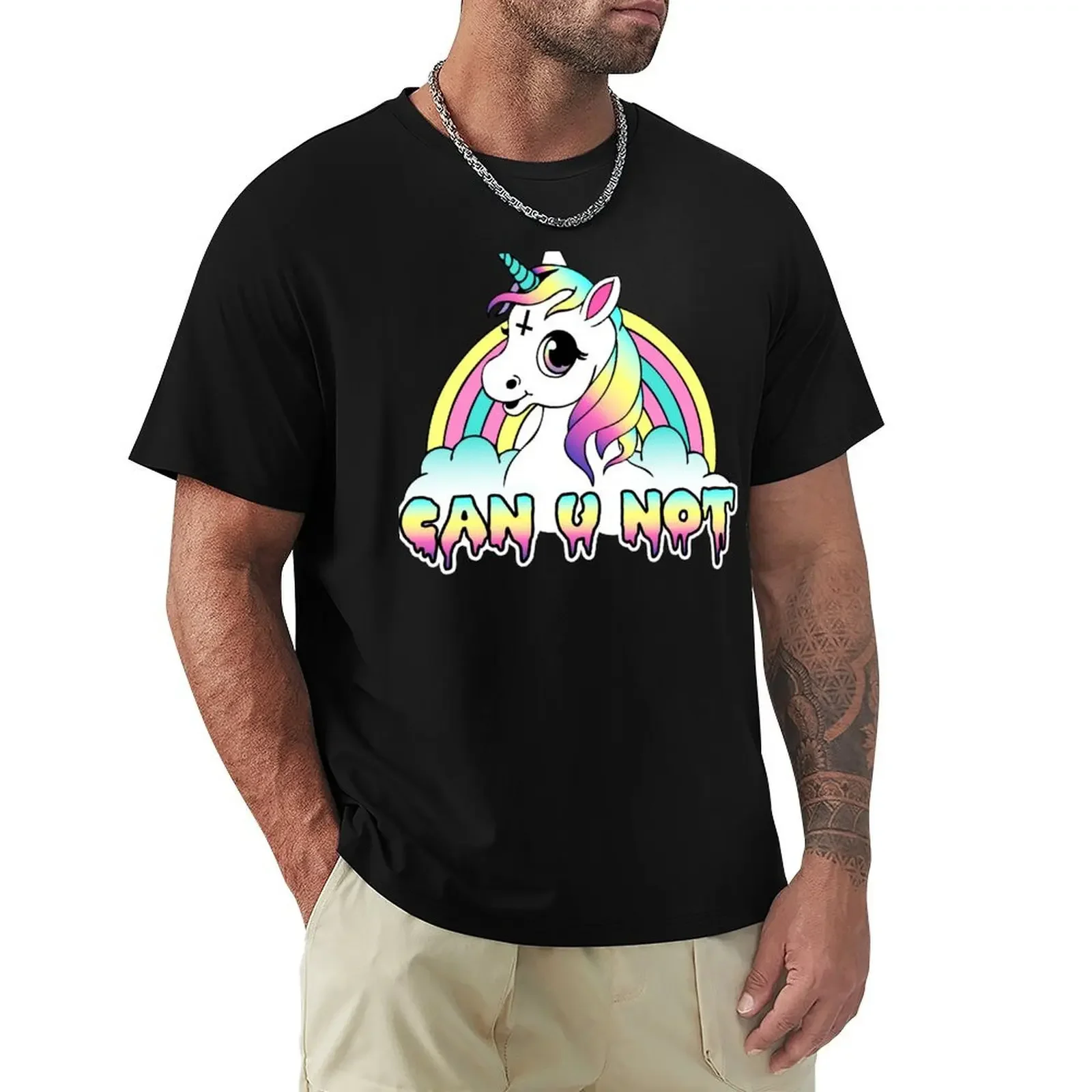 

Can U Not - Pastel Goth Unicorn T-Shirt graphics customizeds graphic tee shirt plain black t shirts men