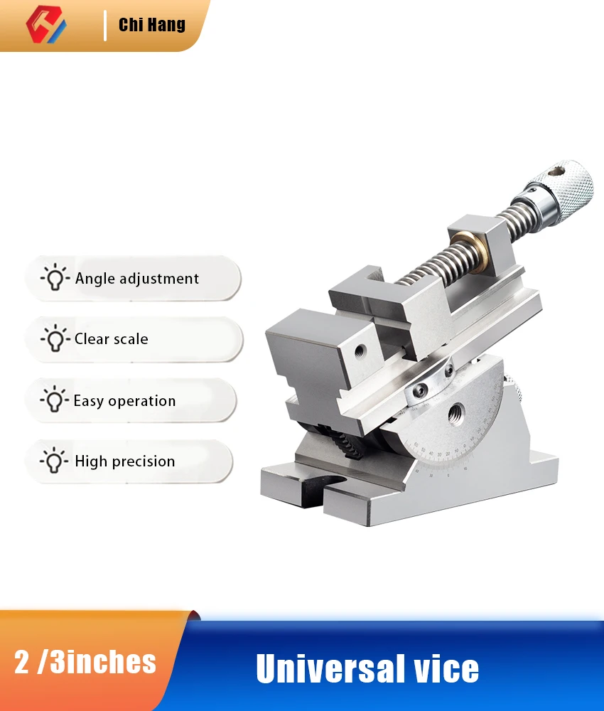 

2 Inch/3 Inch Precision Universal Vise with 360 ° Rotation Adjustable Angle Sine Tilt Grinder Vise Manual Milling Machine Tool