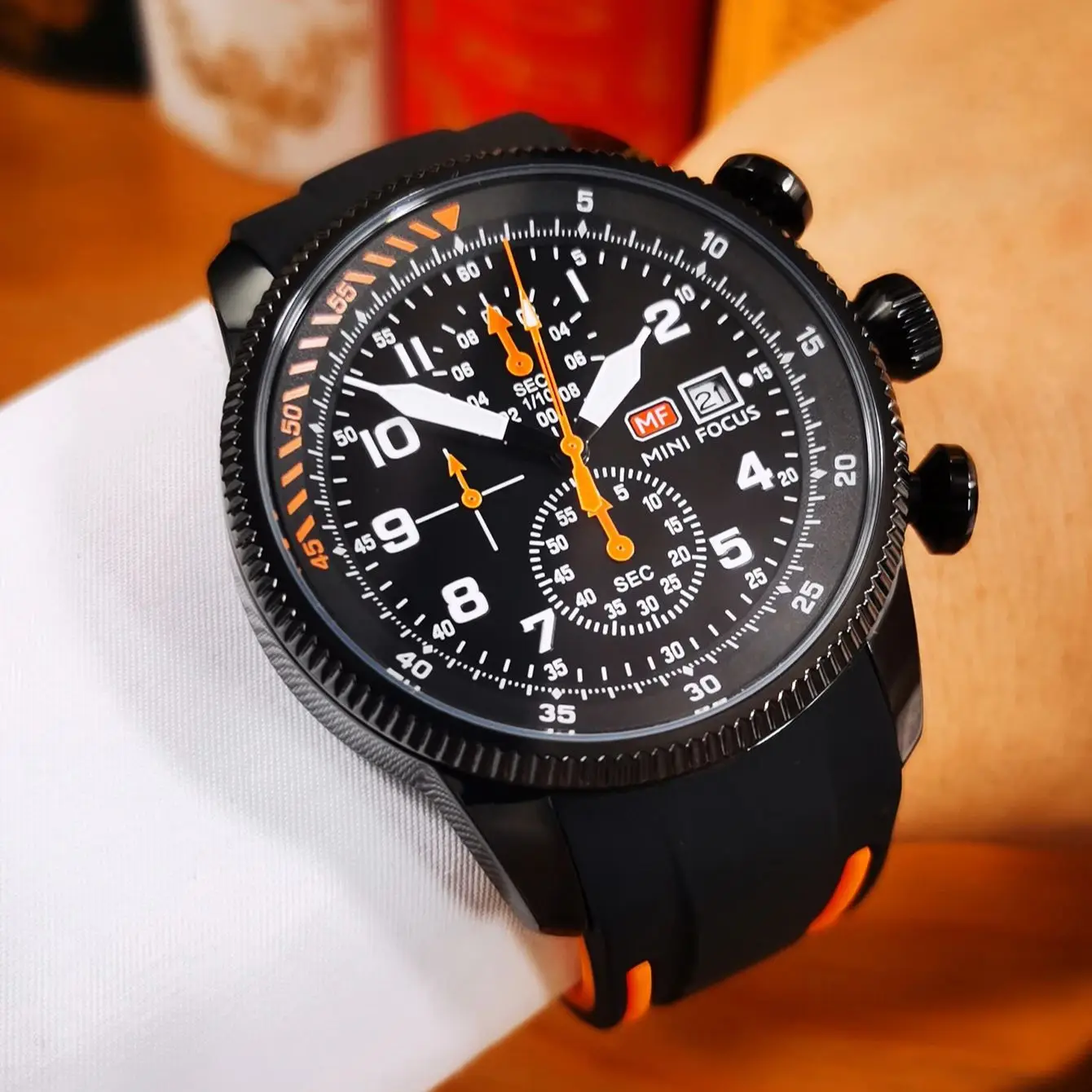 MINI FOCUS Sports Mens Watches Top Brand Luxury Silicone Strap Fashion Business Quartz Watch for Men Calendar Design Wristwatch