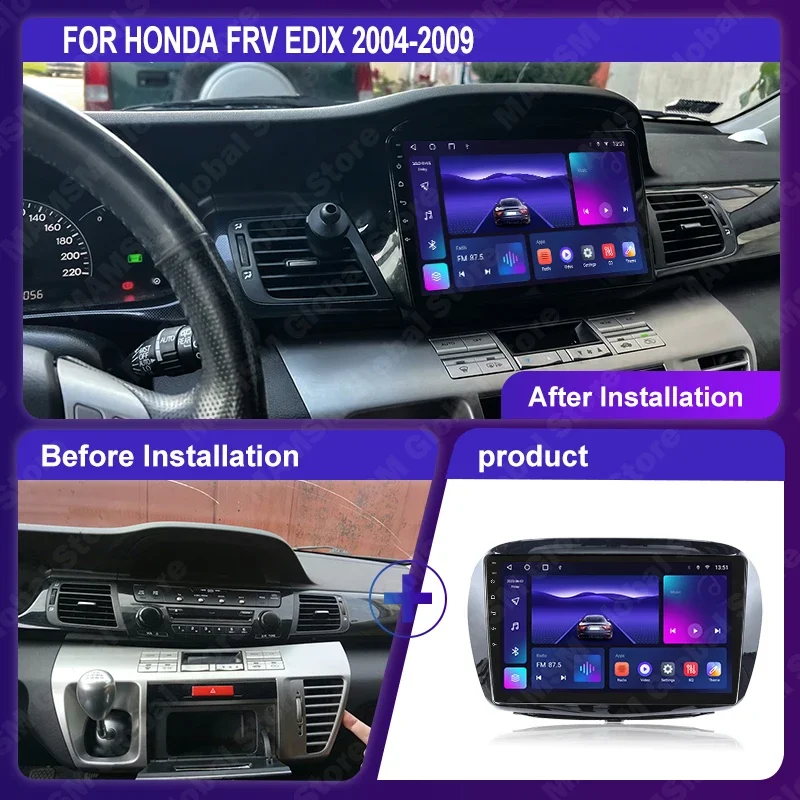 MAMSM For Honda FRV EDIX 2004-2009 Car Radio Android 12 GPS Navigation Stereo Multimedia Player Auto Carplay 2K QLED No 2din 4G