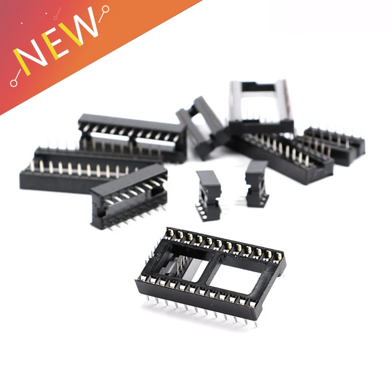 10PCS IC Sockets 2.54MM DIP6 DIP8 DIP14 DIP16 DIP18 DIP20 DIP28 DIP40 pins Connector DIP Socket 6 8 14 16 18 20 24 28 32 40 pin