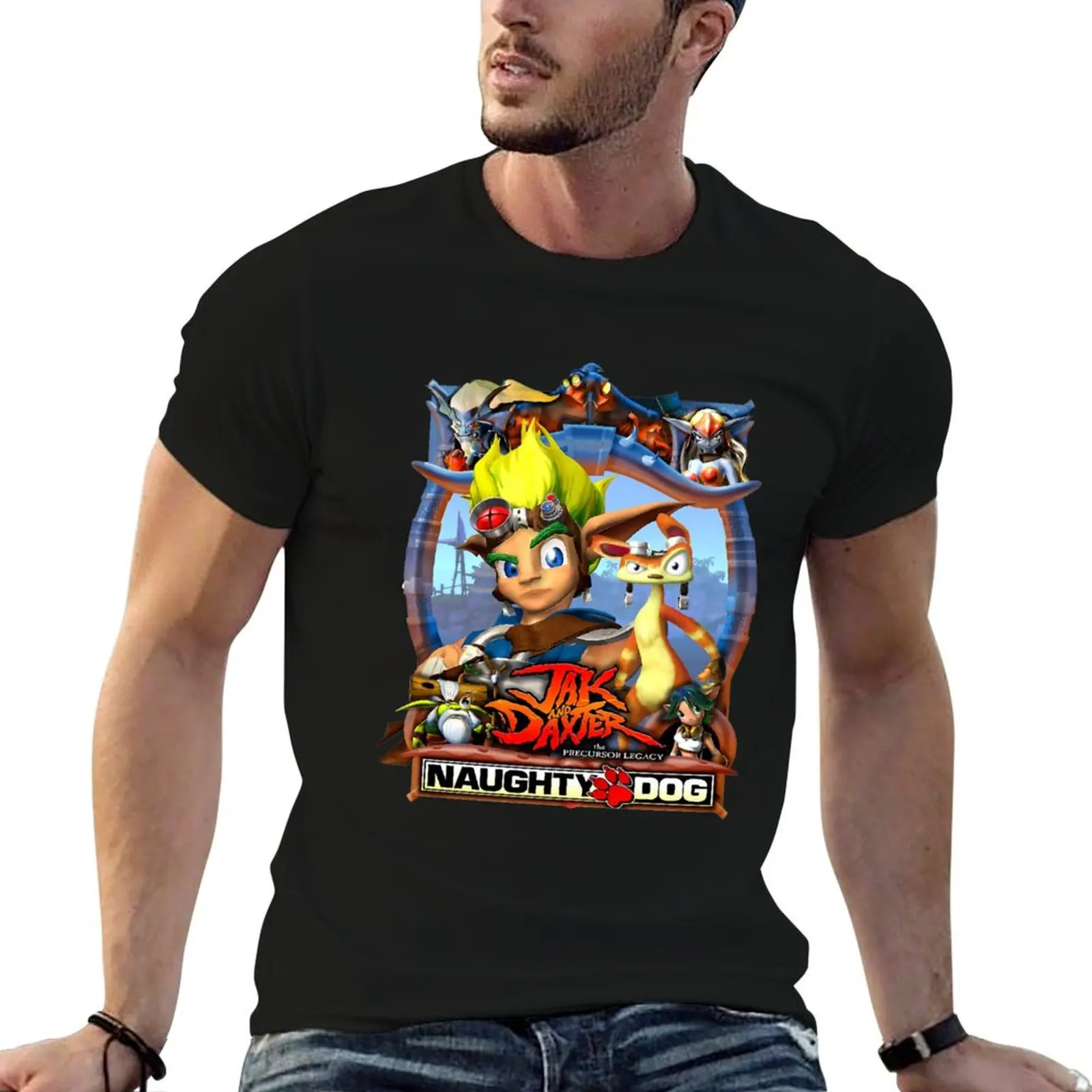 Jak Daxter - Camiseta con estampado promocional, camisetas para hombre, camiseta de algodón suave para hombre, camiseta de algodón para hombre, camiseta 100% algodón