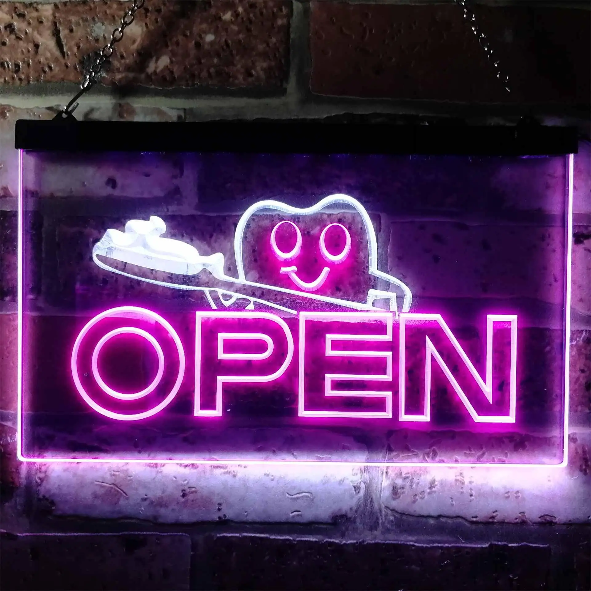 

Open Dentist Doctor Toothbrush Dual Color Led Neon Sign st6-i0010