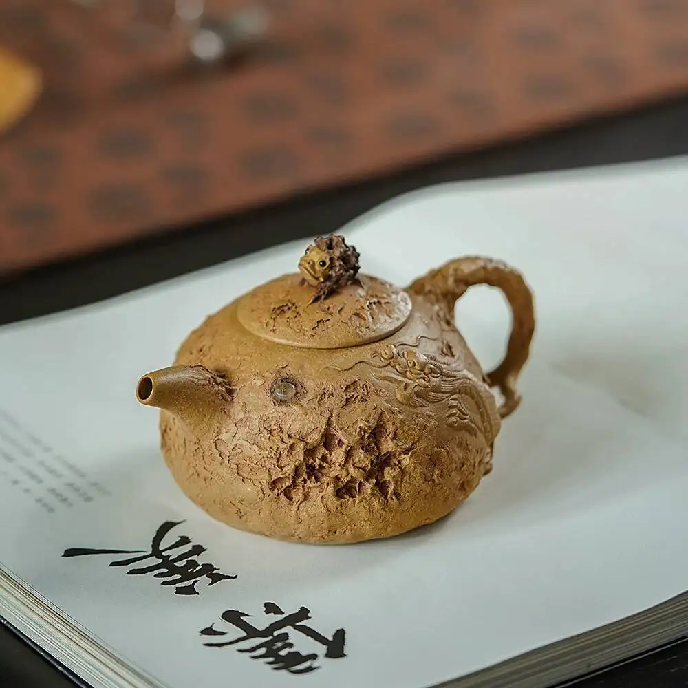Yihu Chun High-End Yixing Purple Clay Teapot, Handmade By Famous Craftsman Chen Zhen, Original Mineral Old Section Clay, Yinlong