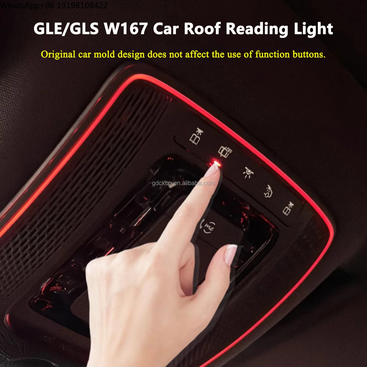 64 Colors W167 Front Row Reading Ambient Light for Mercedes-Benz GLE/GLS-class 2020+ LED Car Roof Reading Light