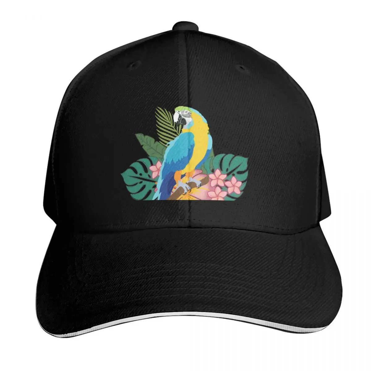 Jungle Parrot Baseball Cap Streetwear Hip Hop Trendy Vintage Retro Embroidered Lightweight Packable