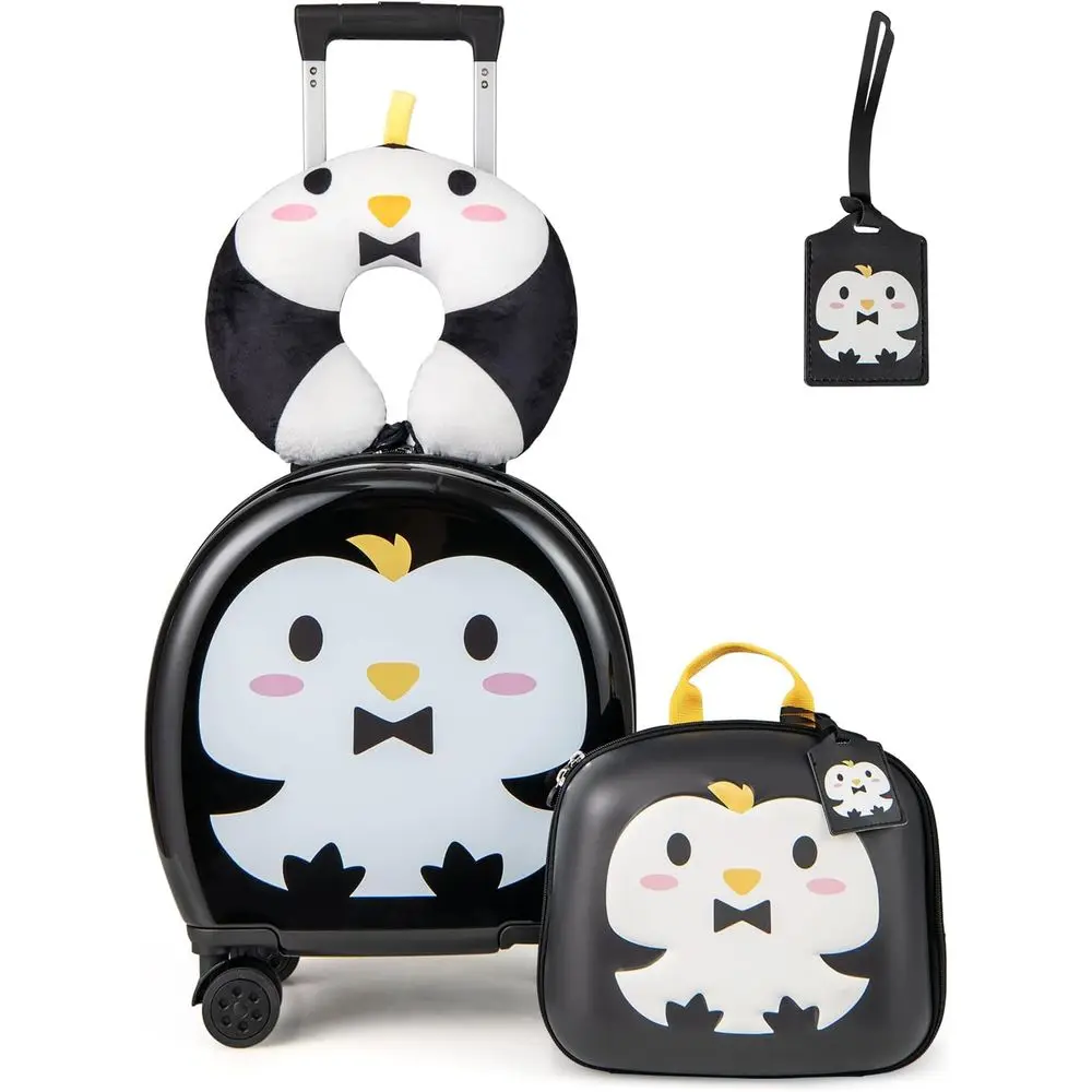 

Набор из 4 предметов для детей: 14-дюймовый жесткий чемодан-спиннер, 10-дюймовый рюкзак, подушка, дорожный чемодан на колесиках для малышей или для мальчиков и девочек.