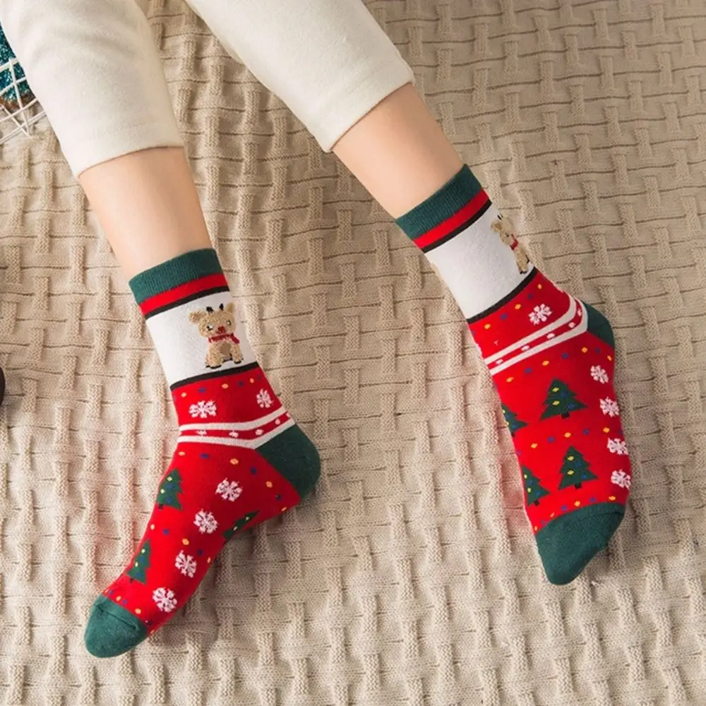 

Soft Snow Christmas Socks Thickened Cotton Happy Christmas Socks Crew Socks Elk Santa Claus Socks New Year