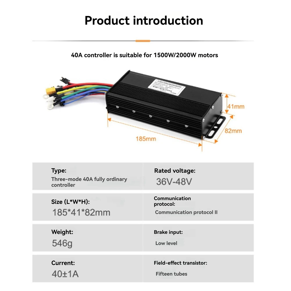 36V 48V 52V 40A Brushless Controller GD02 Meter LCD Display+130X Throttle Kit For Electric Scooter E-Bike Repair Kit-A02G