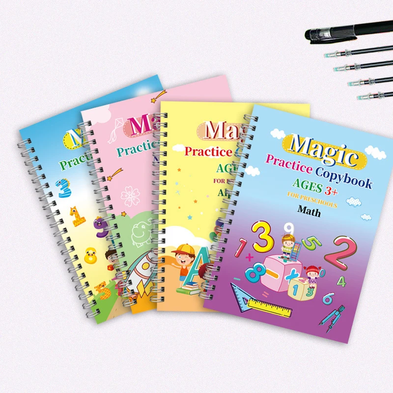

English Magic Practice Copybook Pen Preschools Kids Calligraphy Notebook Children Reusable Writing Tracing Book Age 3-8