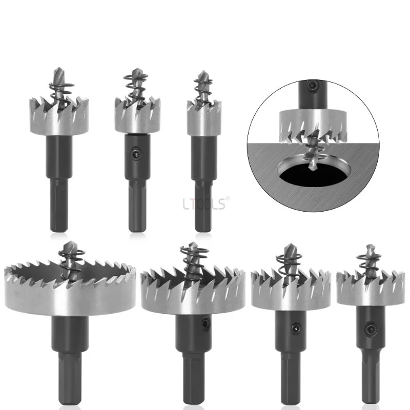 

7pcs High Speed Steel Hole Saw Cutter Drill Bit 15-55mm Stainless Steel Metal Hole Opener Set Carbide Tip HSS Reamer Drill Tools
