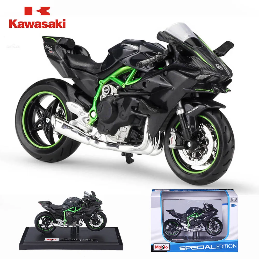 Maisto 1:18 kakawasaki H2R KLR 650 die-casting motorcycle model alloy collection hobby toy gift off-road motorcycle